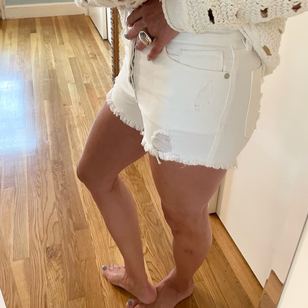 Hi Rise Rigid Distressed Shorts BlankNYC - Picture 9 of 12